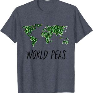 Gray T-Shirt with World Peas Graphic